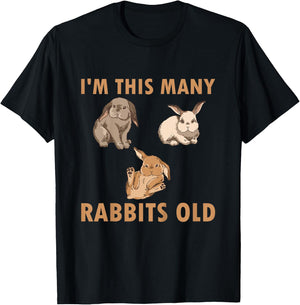 Kids 3 Year Old Bunny Rabbits Old 3rd Birthday T-Shirt - T-Shirt | Black