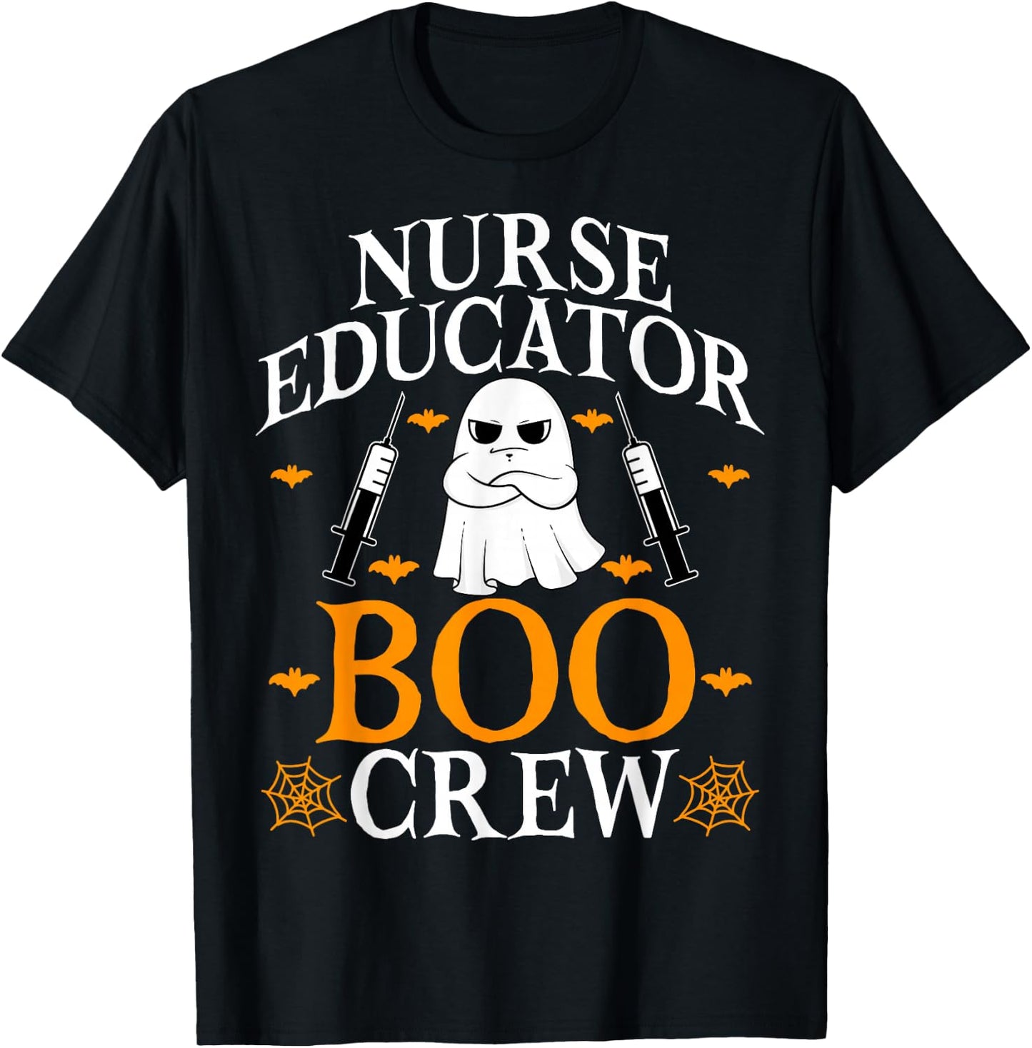 Nurse Educator Boo Crew - Nurse Instructor Halloween Ghost T-Shirt - T-Shirt | Black