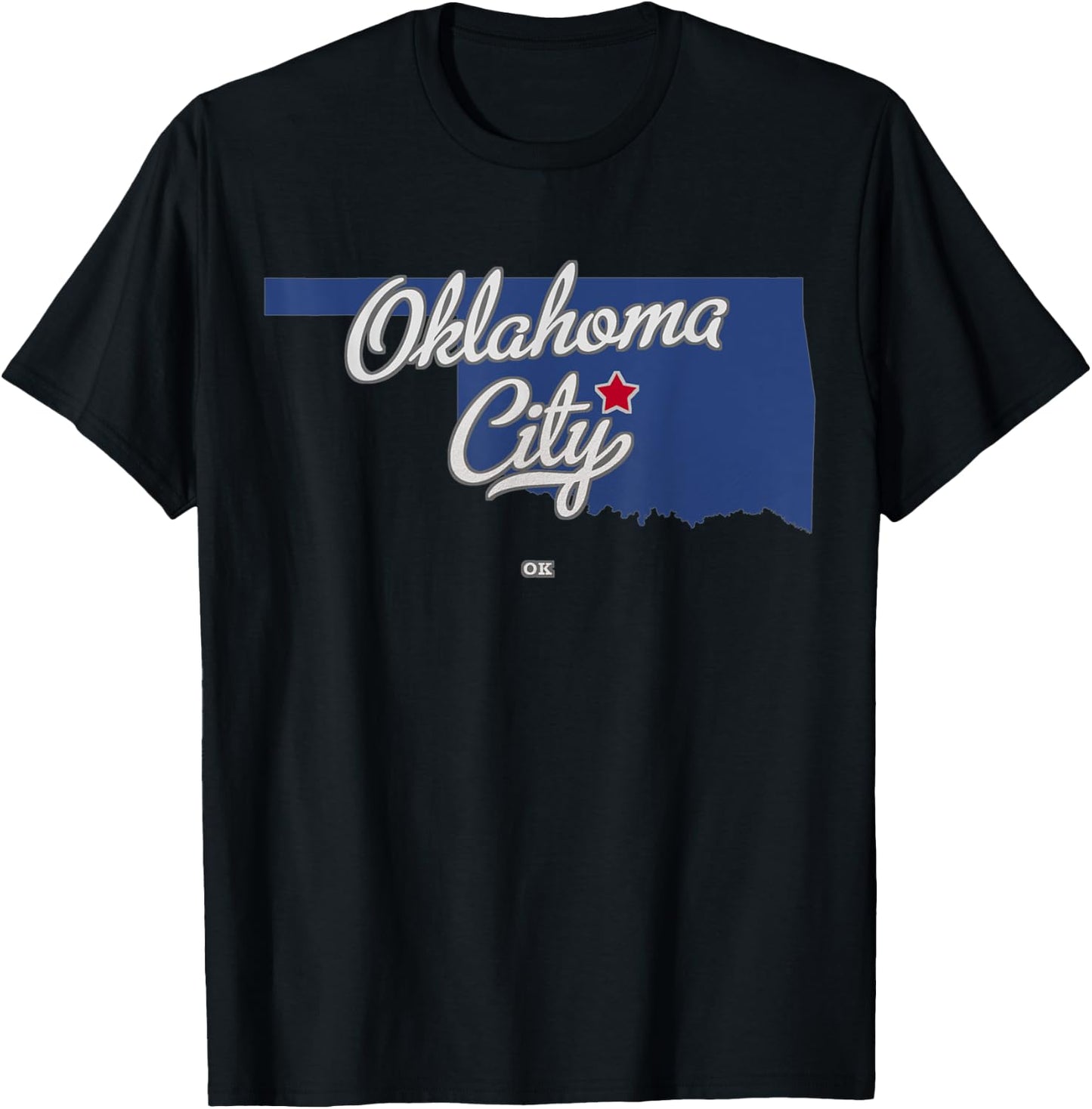 Oklahoma City Oklahoma OK Map T-Shirt - T-Shirt | Black