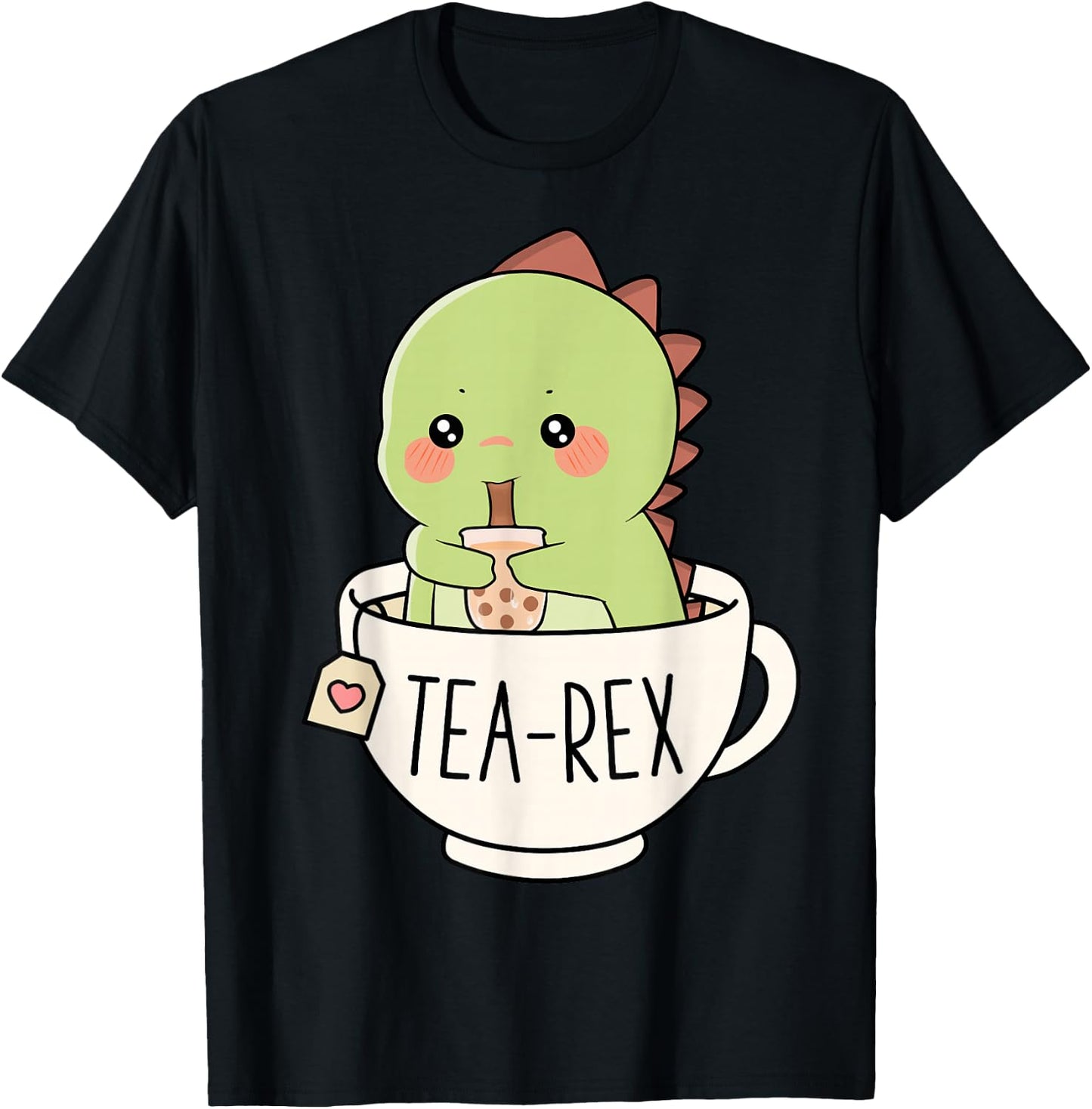 Boba Tea-Rex Süßer T-Rex Dinosaurier-Liebhaber Kawaii Lustiger Dino Pun T-Shirt - T-Shirt | Black