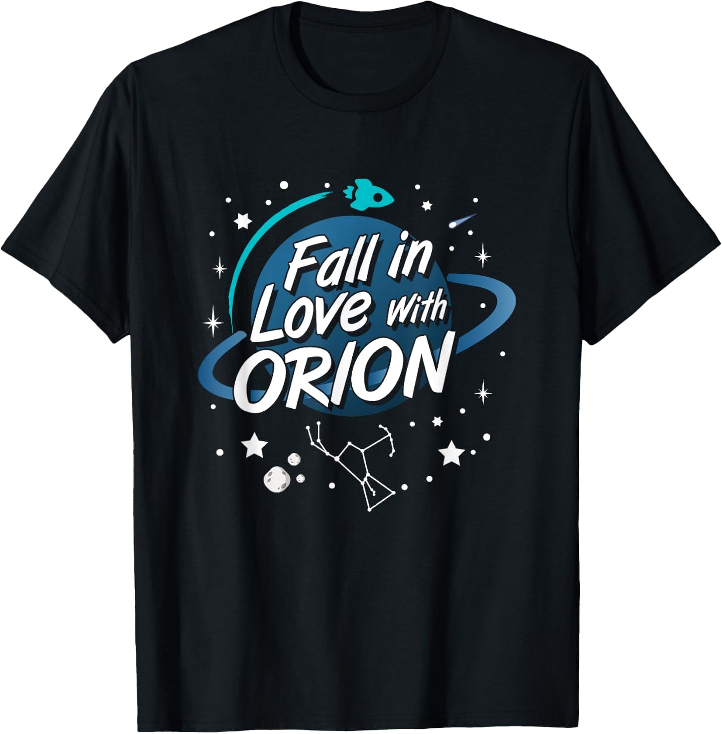 Fall in Love with Orion Constellation Astrology Novelty Gift T-Shirt - T-Shirt | Black