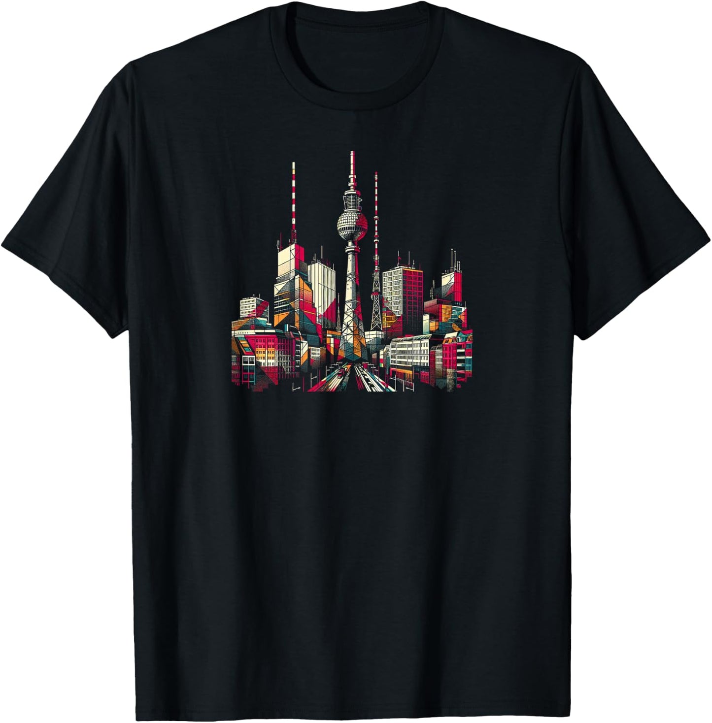"Turm über Berlin", black T-Shirt - T-Shirt | Black