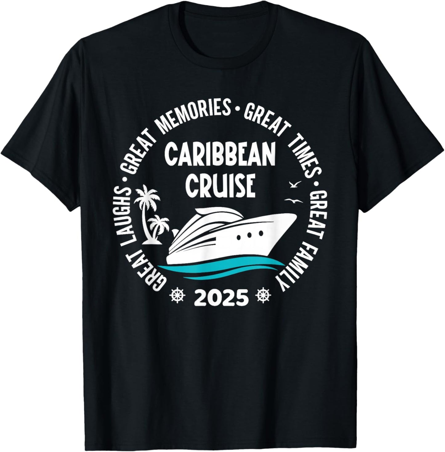 Caribbean Cruise 2025 Vacation Trip Matching Family Group T-Shirt - T-Shirt | Black
