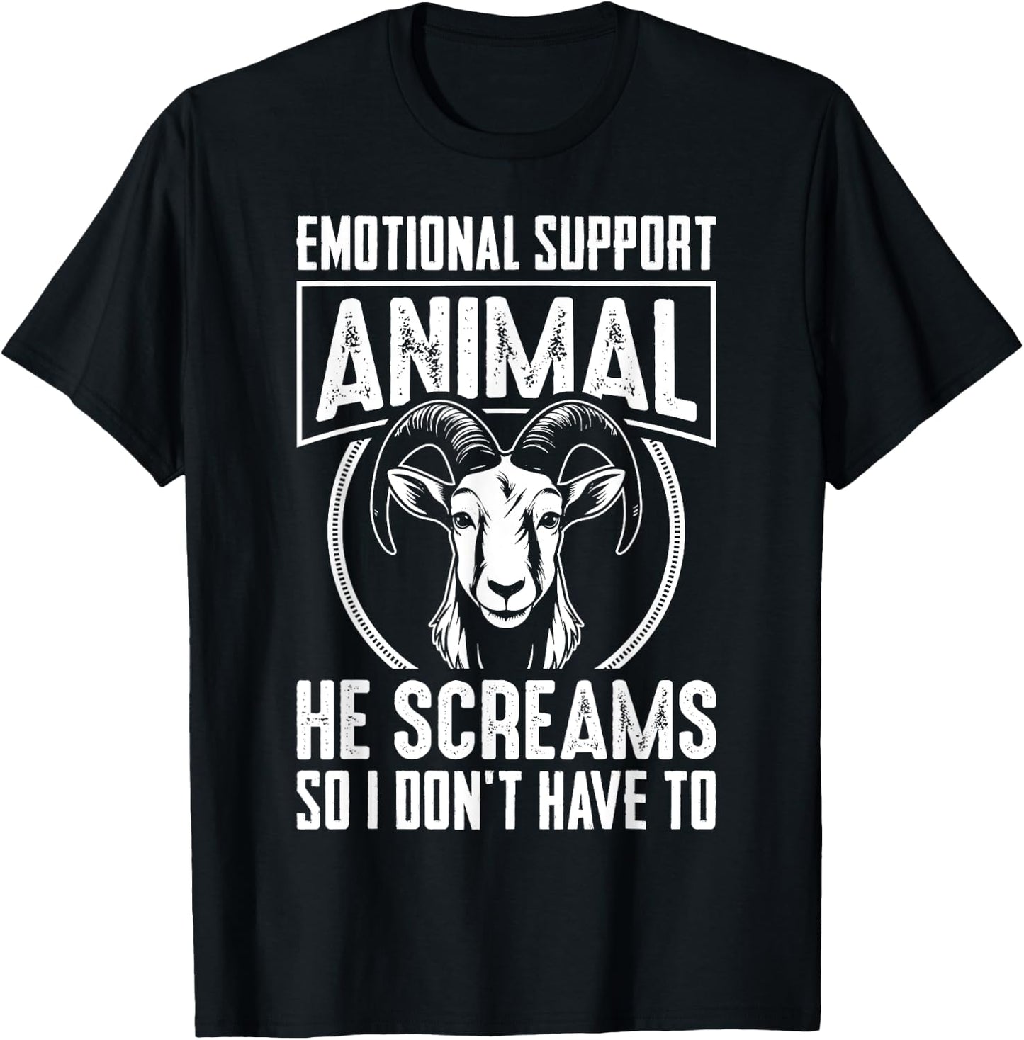 Emotional Support Animal He Screams So I Don't Have To T-Shirt - T-Shirt | Black