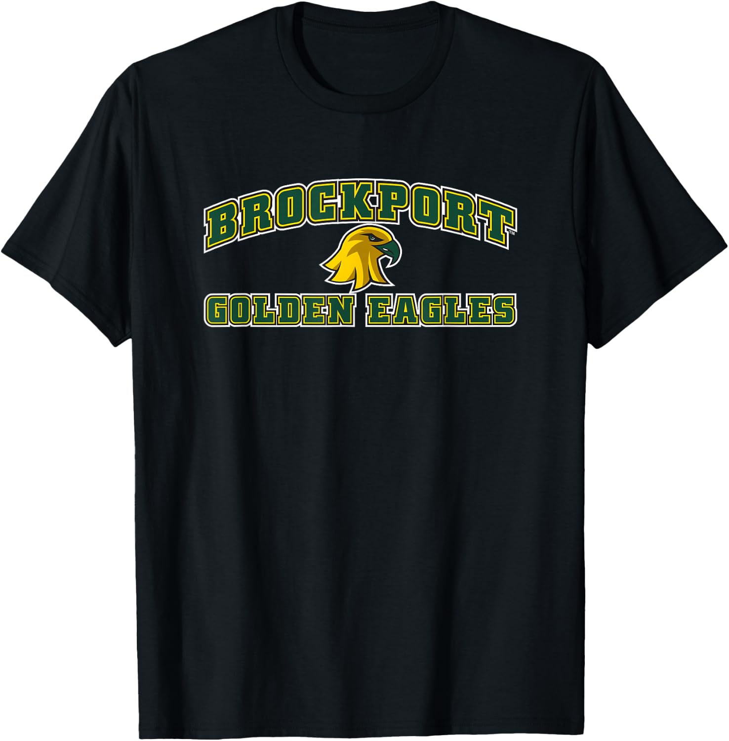 SUNY Brockport Golden Eagles Stacked Logo T-Shirt - T-Shirt | Black