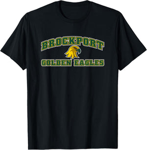SUNY Brockport Golden Eagles Stacked Logo T-Shirt - T-Shirt | Black