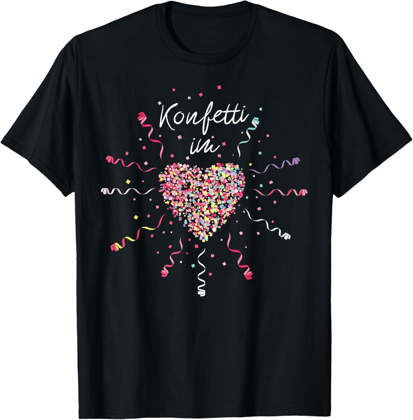 Confetti in the Heart Carnival Fancy Dress Confetti Costume Replacement , black, s T-Shirt - T-Shirt | Black