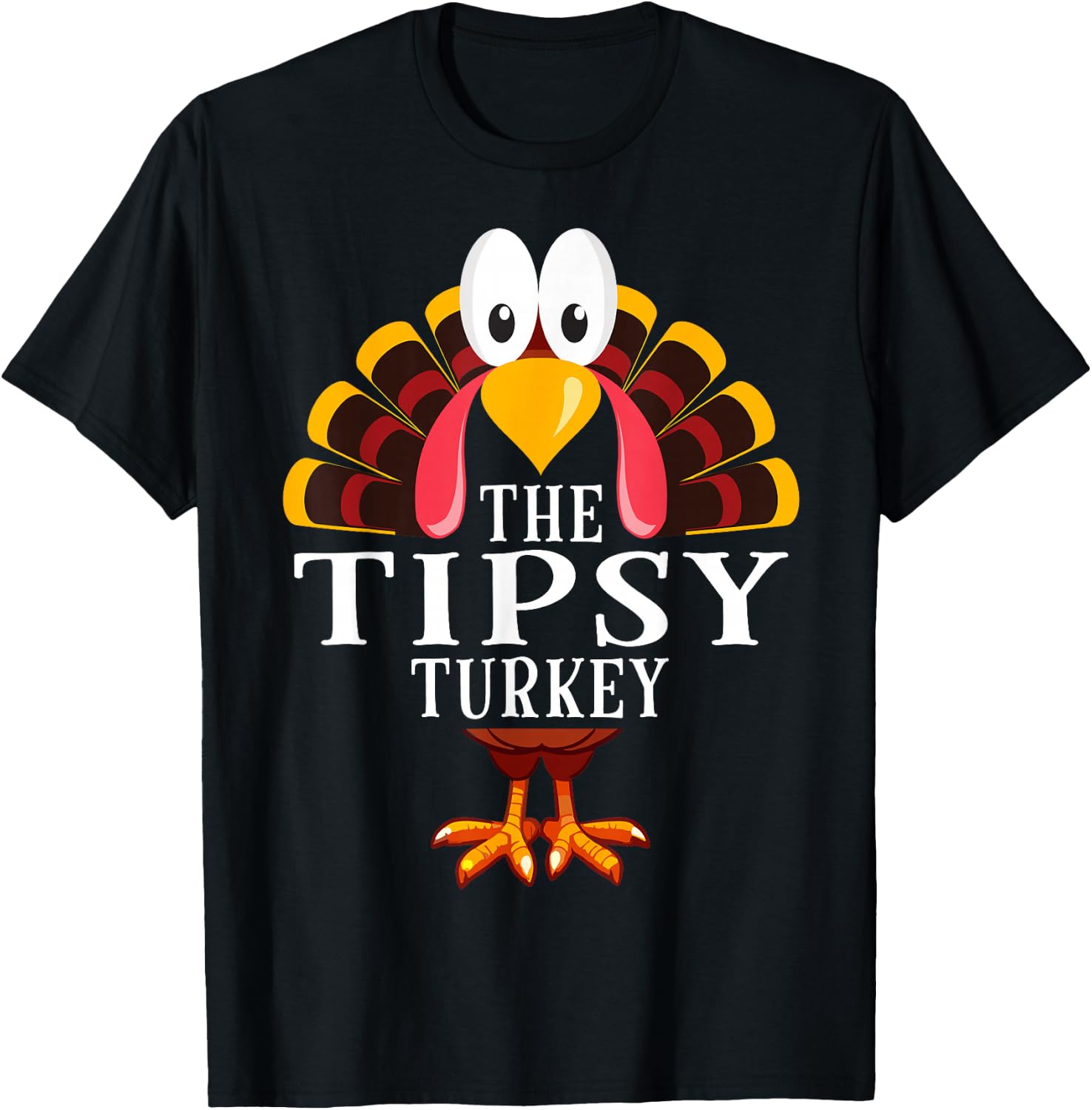 Thanksgiving The Tipsy Turkey Matching T-Shirt - T-Shirt | Black