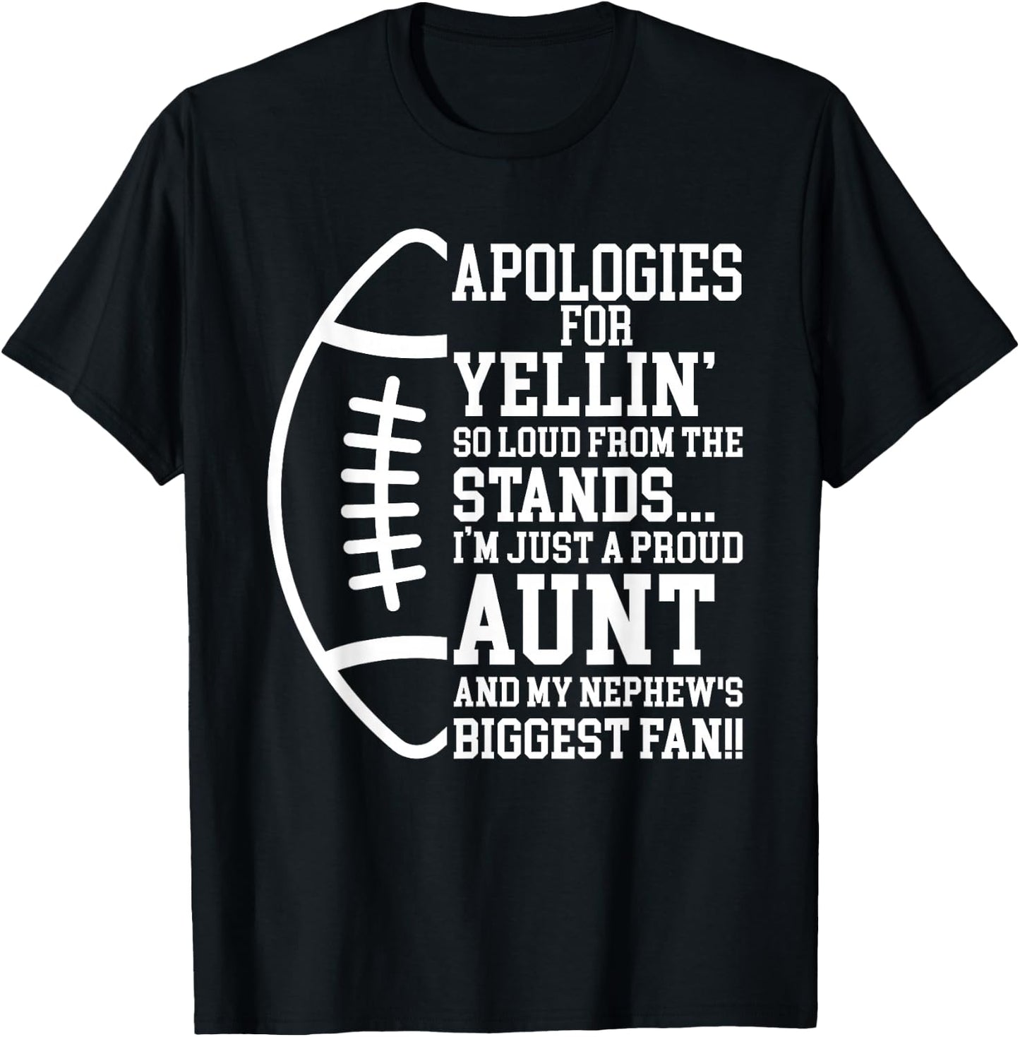 Just A Proud Football Aunt Of A Football Player Auntie T-Shirt - T-Shirt | Black
