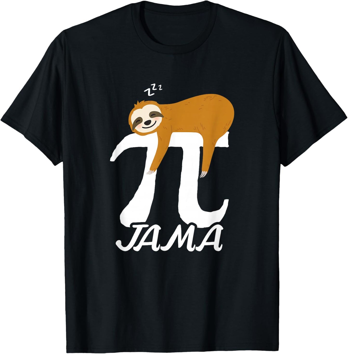 Pi Jama Sloth Pajama PJ 3.14 Pi Number Symbol Math Sloth T-Shirt - T-Shirt | Black