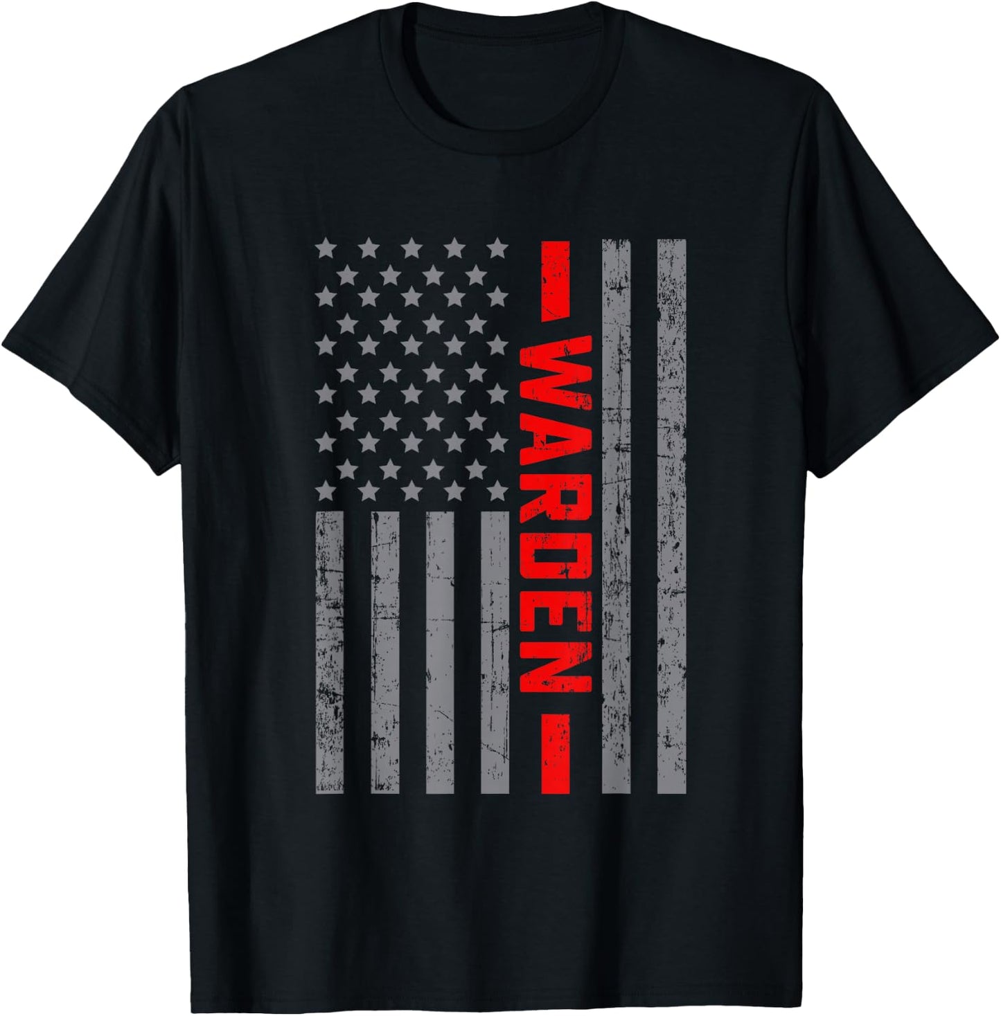 American Flag Warden US Flag Vintage Dad T-Shirt - T-Shirt | Black