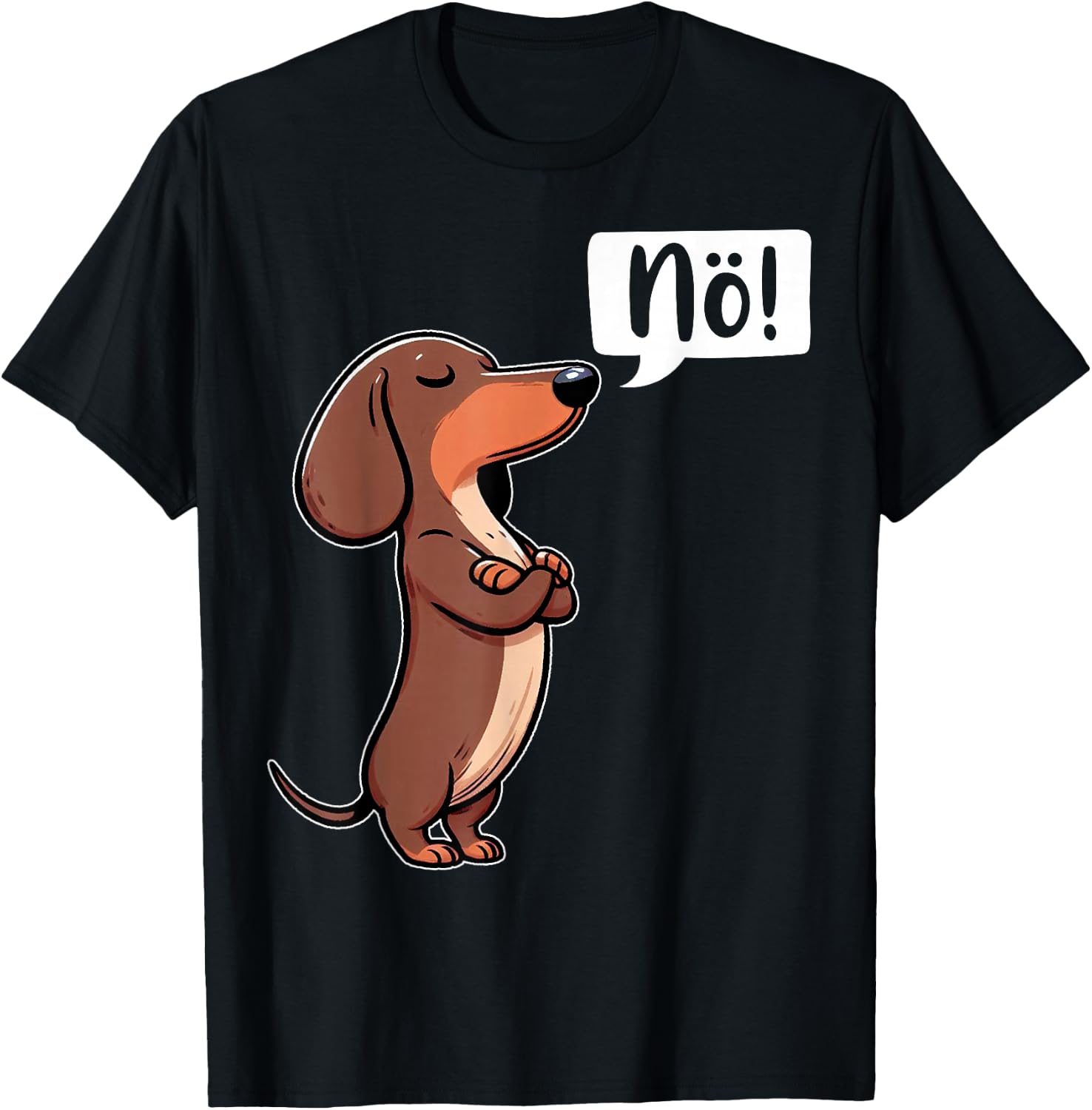 Dickköpfiger Rauhaardackel Nö Dachshund Dog Funny Dog , black T-Shirt - T-Shirt | Black