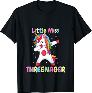 Kids Little Mister Threenager Birthday 3 Years T-Shirt - T-Shirt | Black
