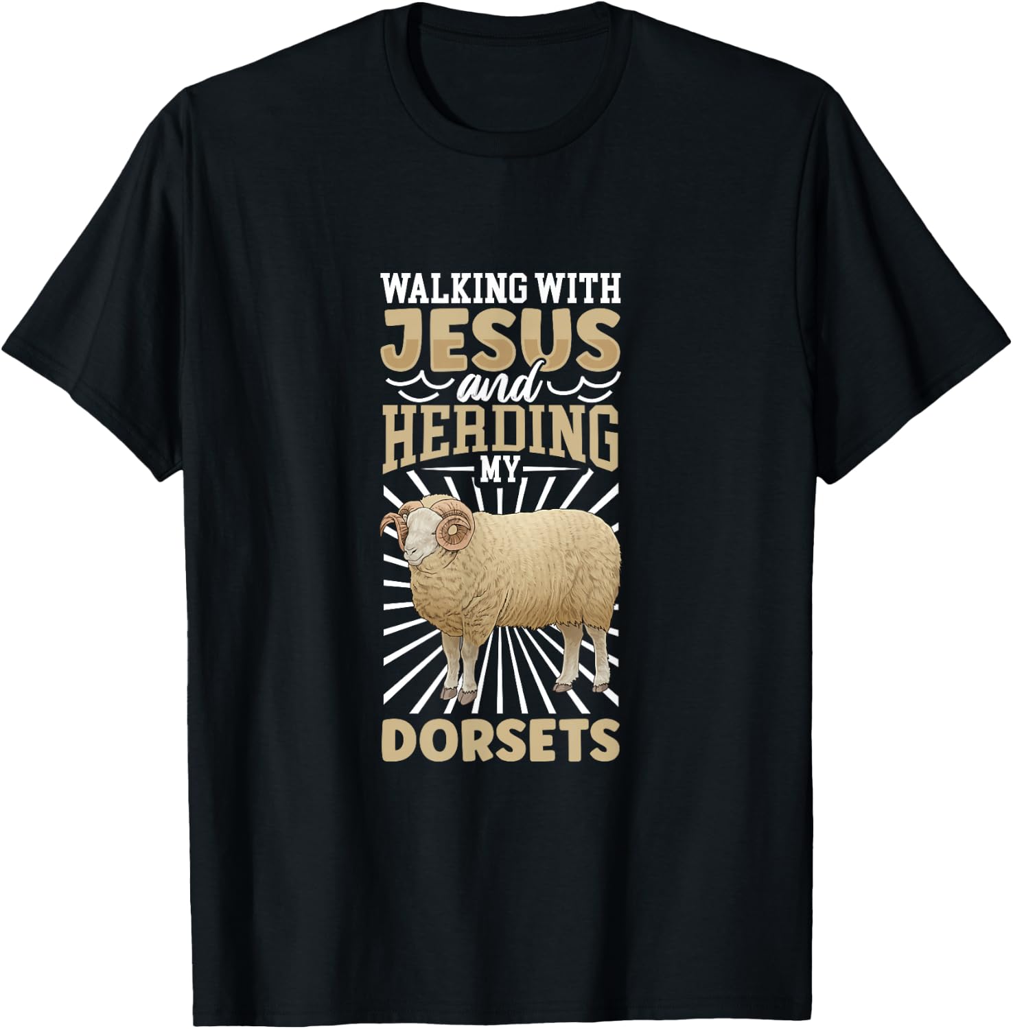 Jesus and sheep - Dorset T-Shirt - T-Shirt | Black