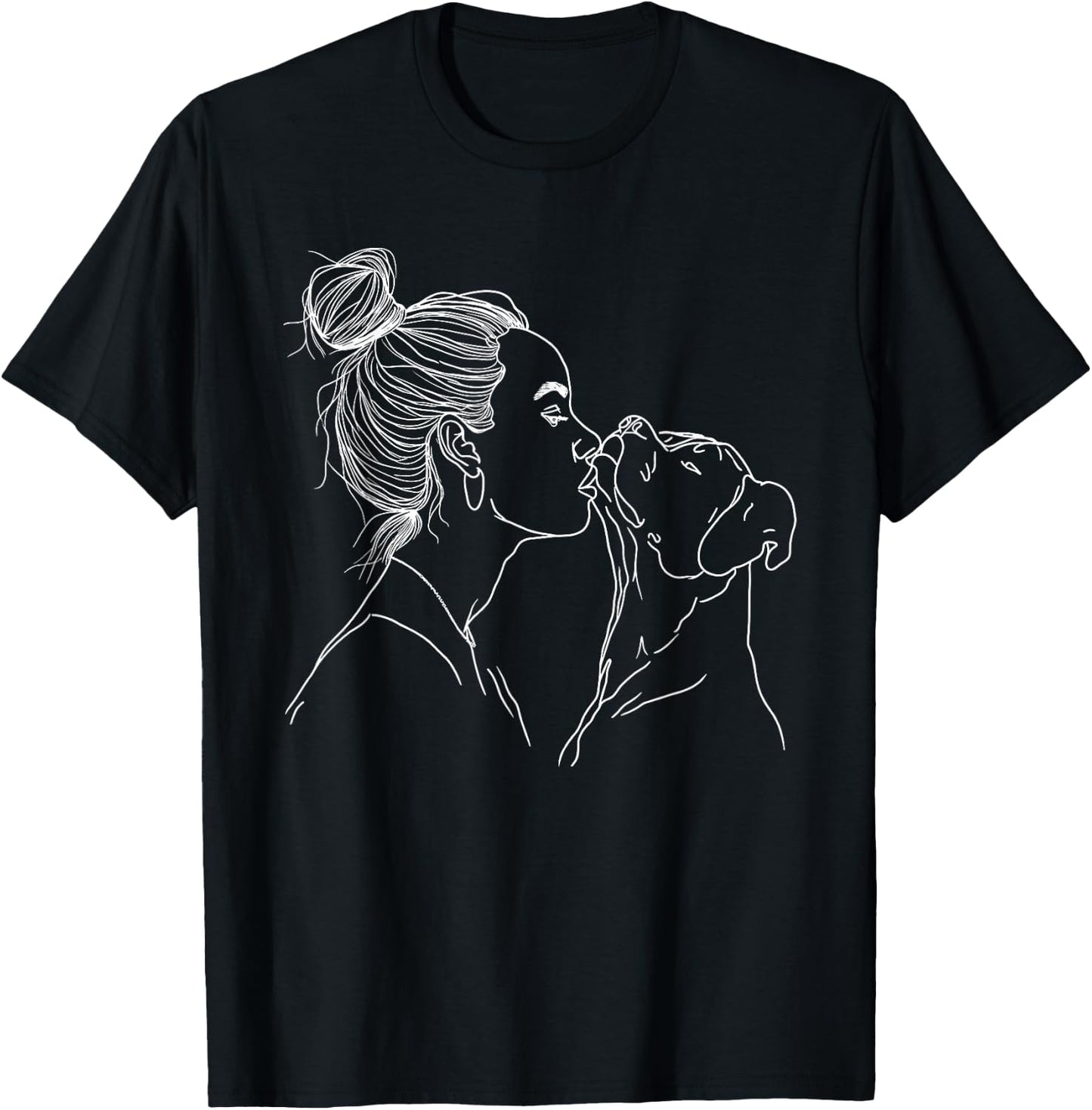 Staffordshire Bull Terrier Mom Dog Art Mother's Day T-Shirt - T-Shirt | Black