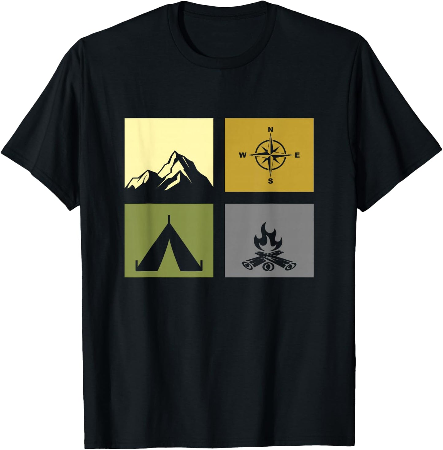 Outdoor Camping Apparel - Hiking Backpacking Camping T-Shirt - T-Shirt | Black