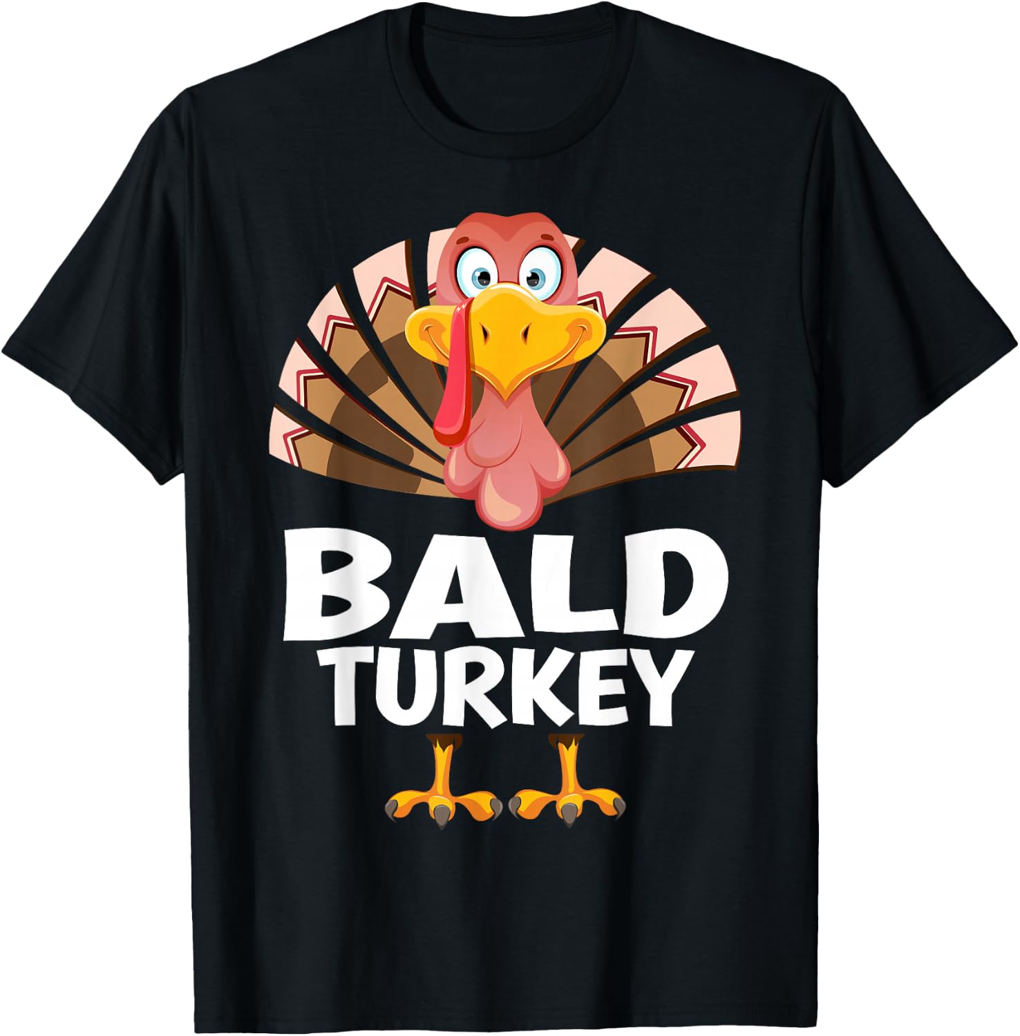 Thanksgiving Bald Turkey Matching Pajama T-Shirt - T-Shirt | Black
