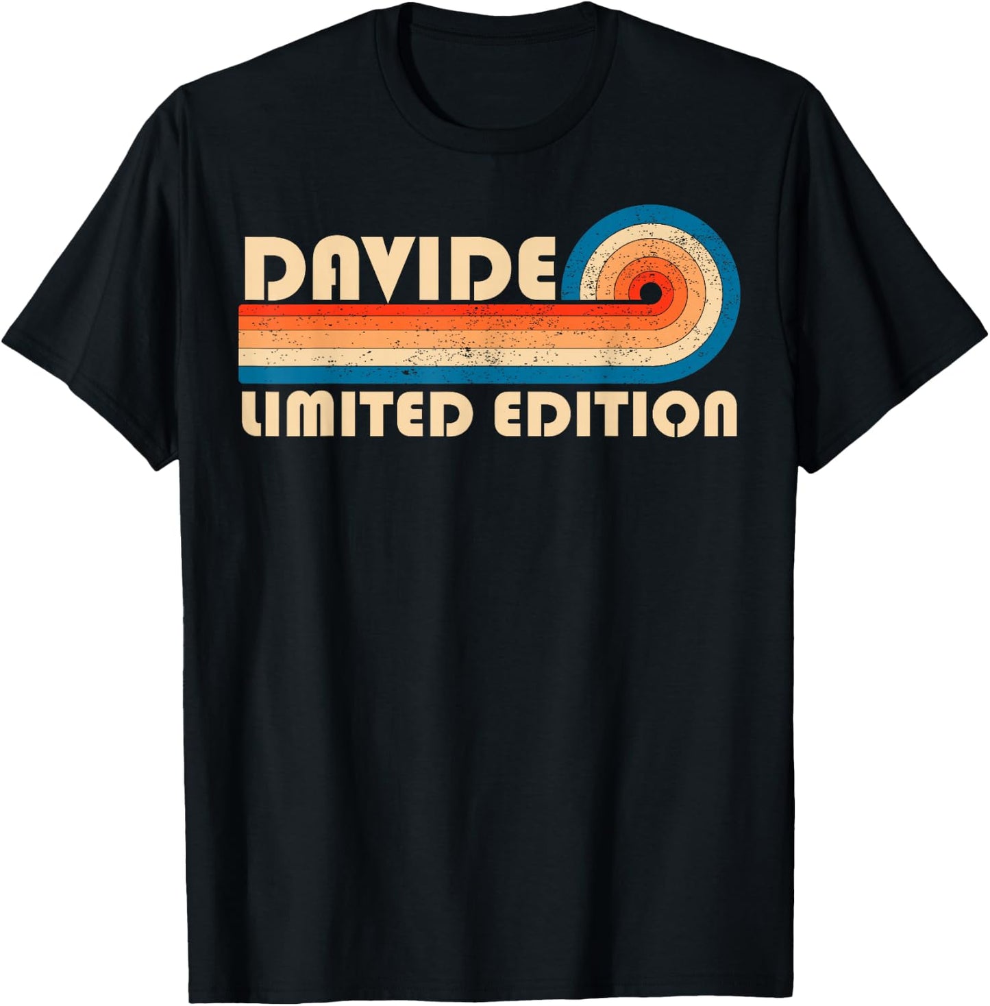 DAVIDE Retro 70s 80s Sunset Stripe T-Shirt - T-Shirt | Black