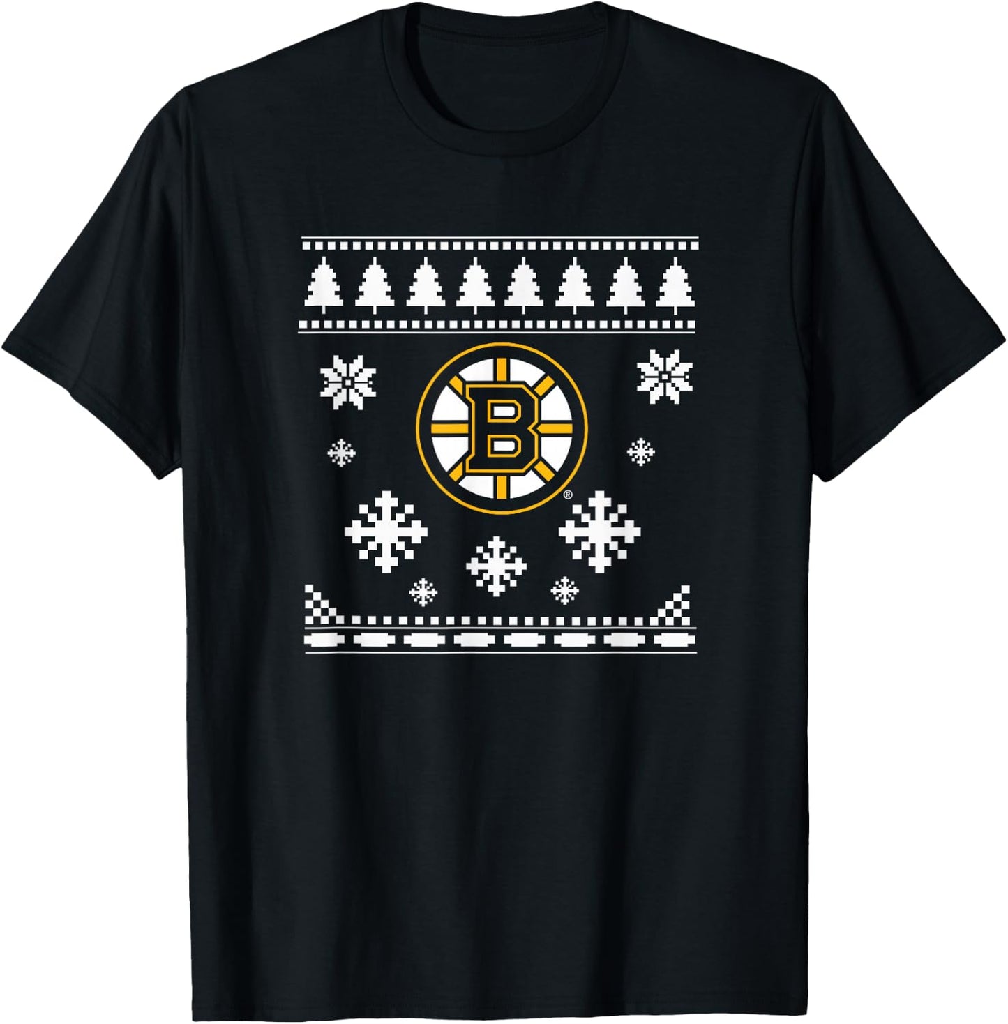 Boston Bruins Ugly Christmas Sweater Holidaze T-Shirt - T-Shirt | Black