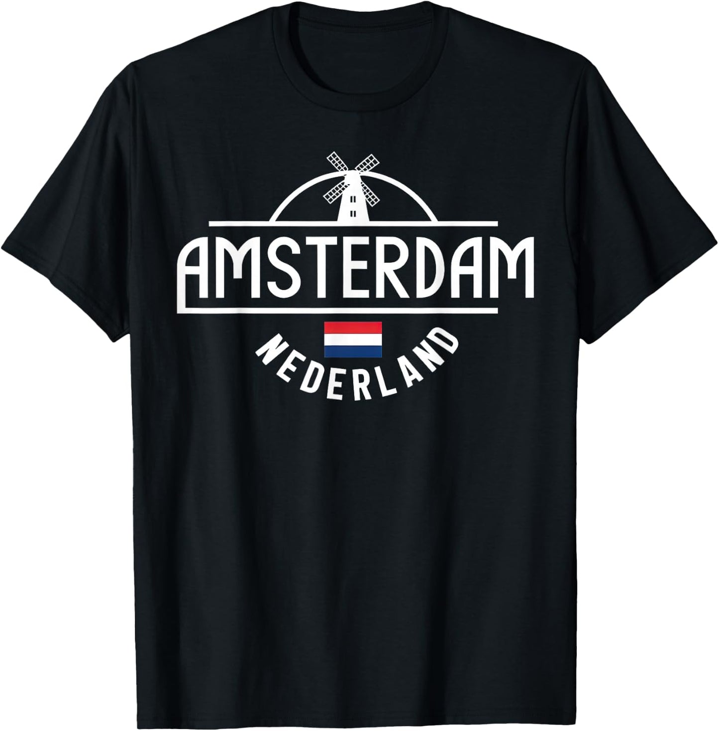 Amsterdam Nederland Netherlands City Vibes , Black, S T-Shirt - T-Shirt | Black