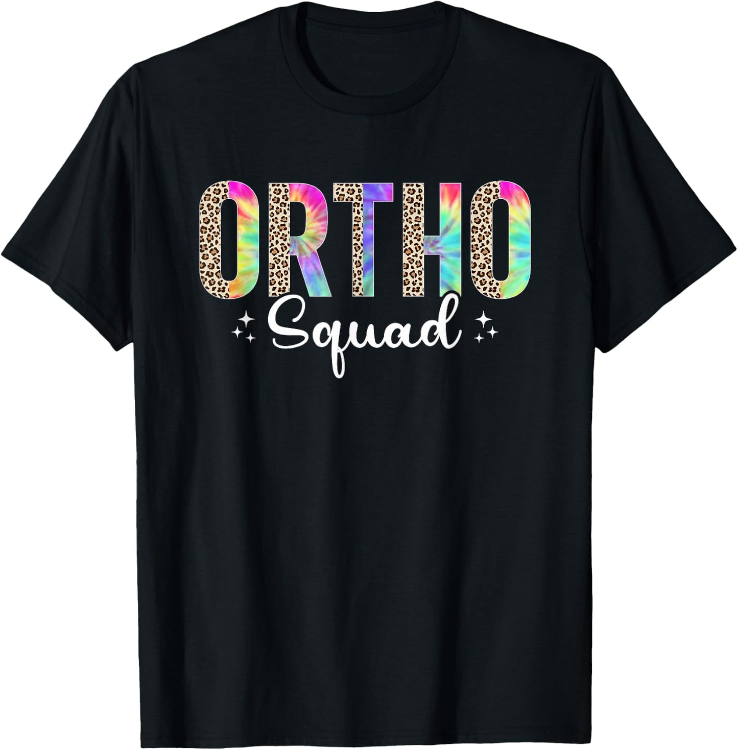 Tie Dye Leopard Ortho Squad Orthopedic Surgeon Orthopedist T-Shirt - T-Shirt | Black