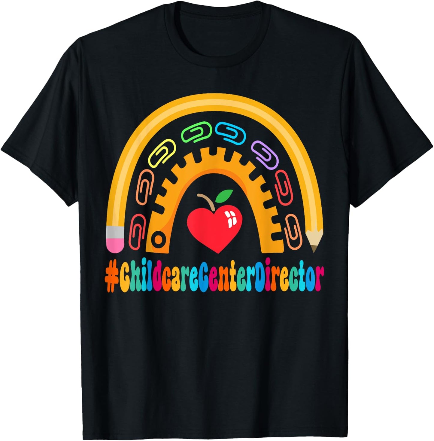Childcare Center Director Appreciation Back School 100 Day T-Shirt - T-Shirt | Black