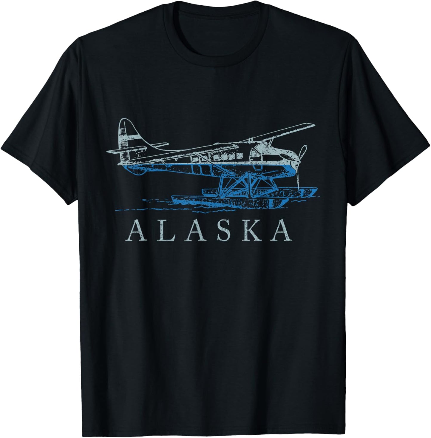 Alaska Seaplane Float Plane Vintage Pride Souvenir T-Shirt - T-Shirt | Black