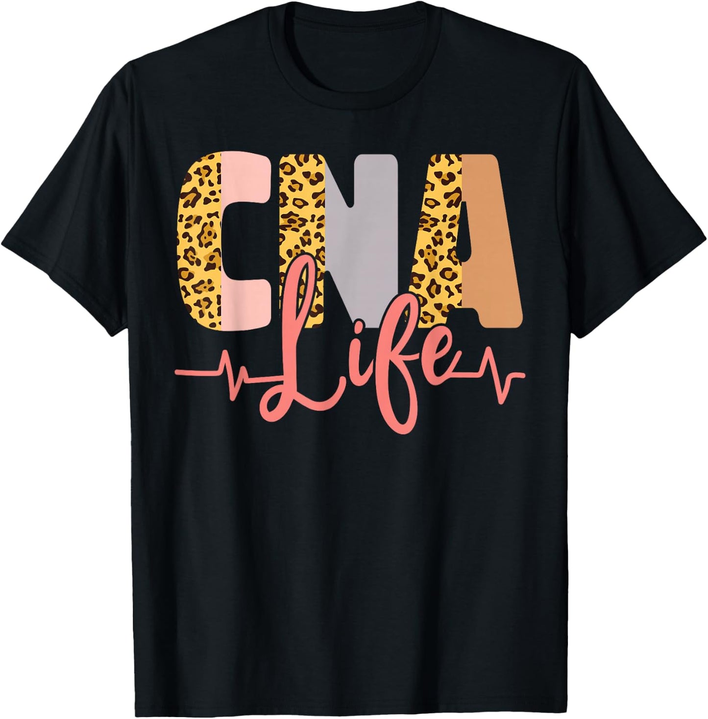 CNA Nurse Certified Nursing Assistant Leopard Cheetah Cna T-Shirt - T-Shirt | Black