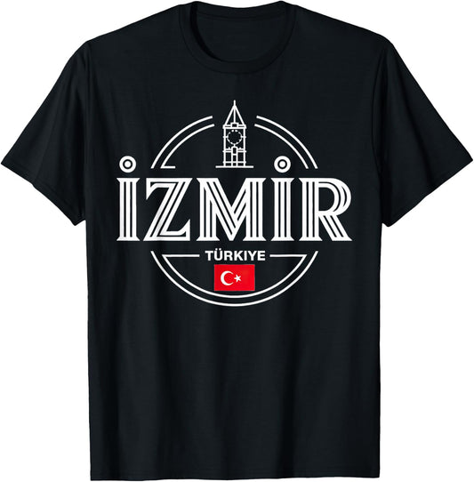 Izmir Türkiye Turkey City Adventure Icon T-Shirt - T-Shirt | Black