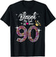 Blessed by God for 90 Years 90th Birthday Anniversary T-Shirt - T-Shirt | Black