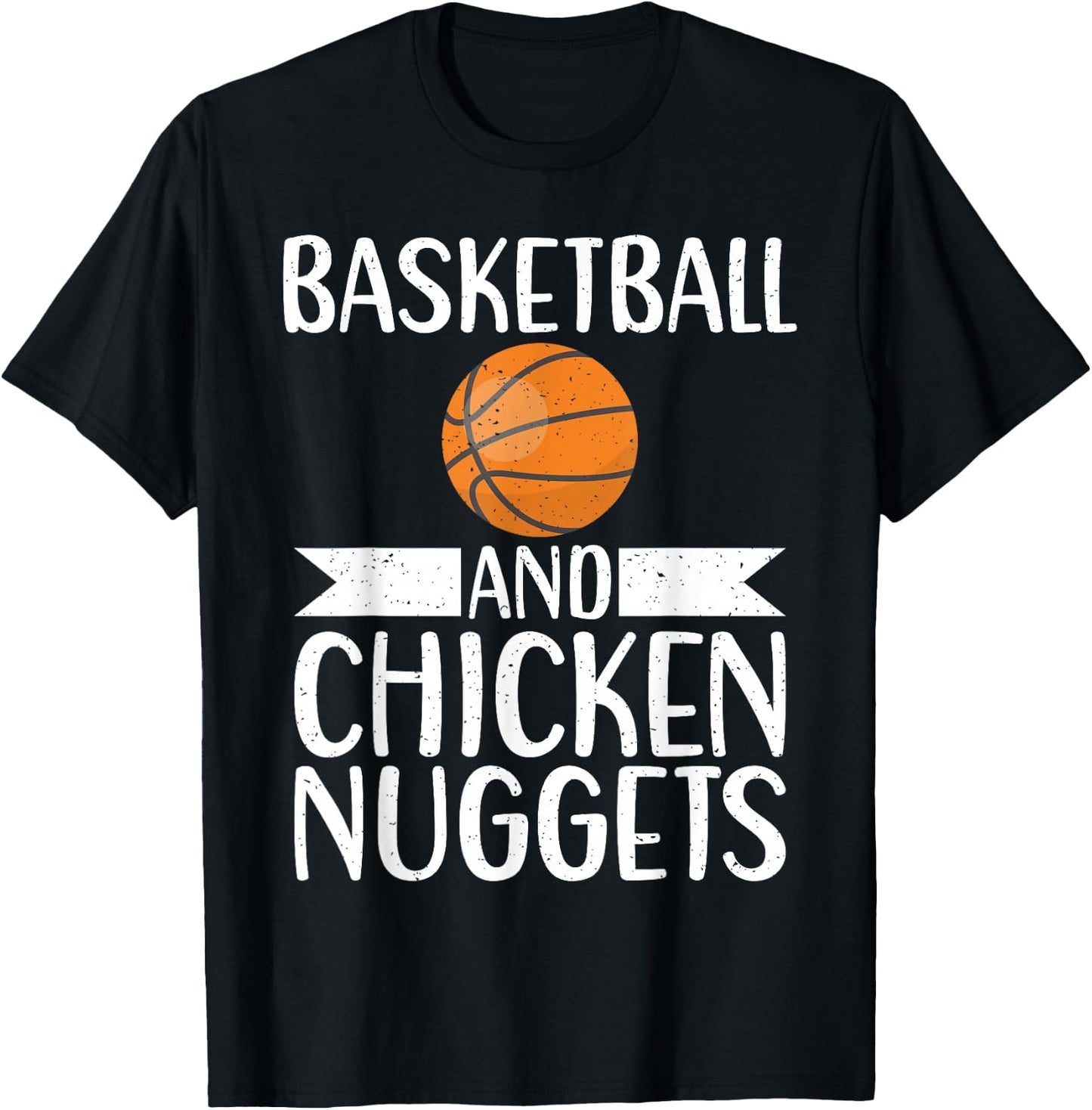Basketball and Chicken Nuggets T-Shirt - T-Shirt | Black
