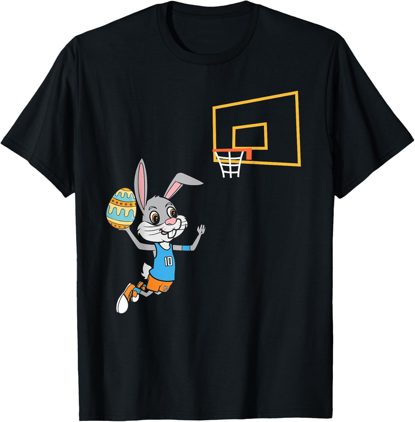 Funny Easter Egg Bunny Dunk Basketball Game Easter Kids Boys T-Shirt - T-Shirt | Black