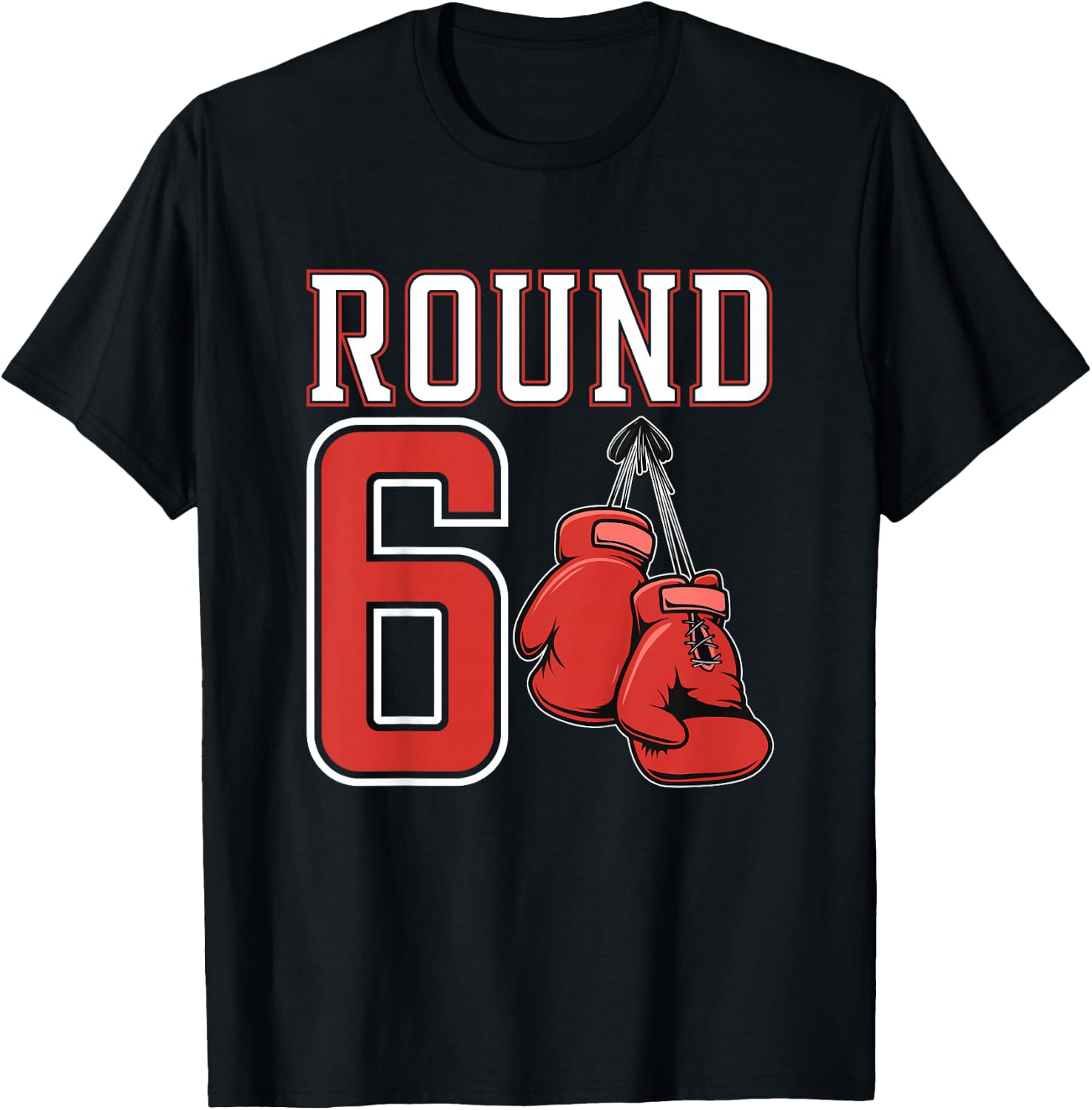 Kids 6th Birthday Boxing Boy 6 Year Old Boxer Bday Party T-Shirt - T-Shirt | Black