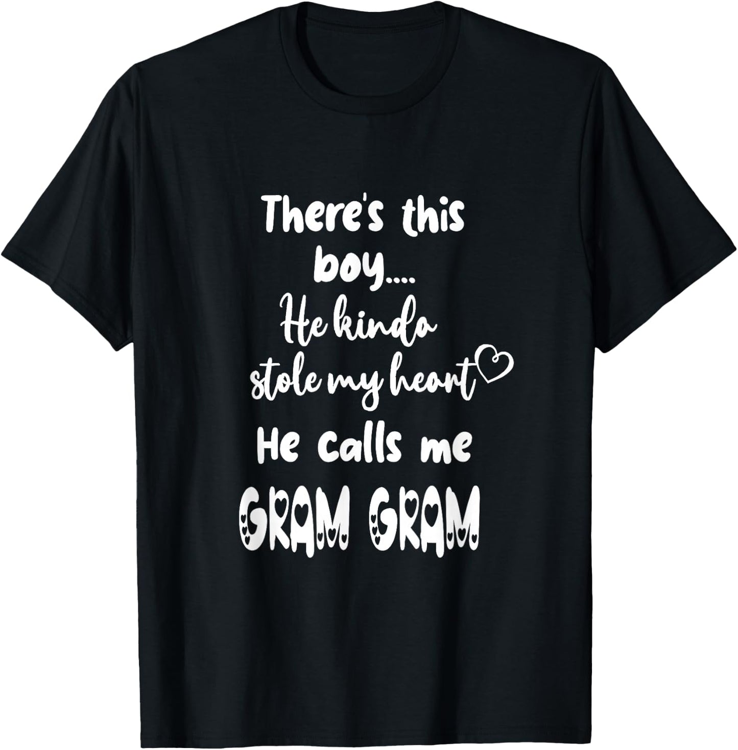 Special Grandma Grandmother This Boy Calls Me Gram Gram T-Shirt - T-Shirt | Black