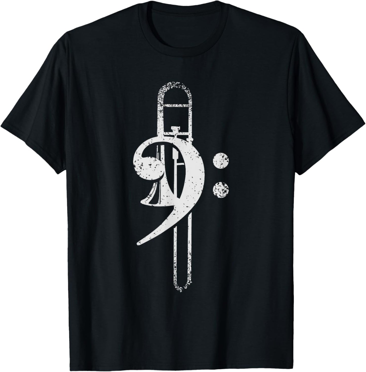 Trombone Brass Music Treble Clef Trombone, black T-Shirt - T-Shirt | Black