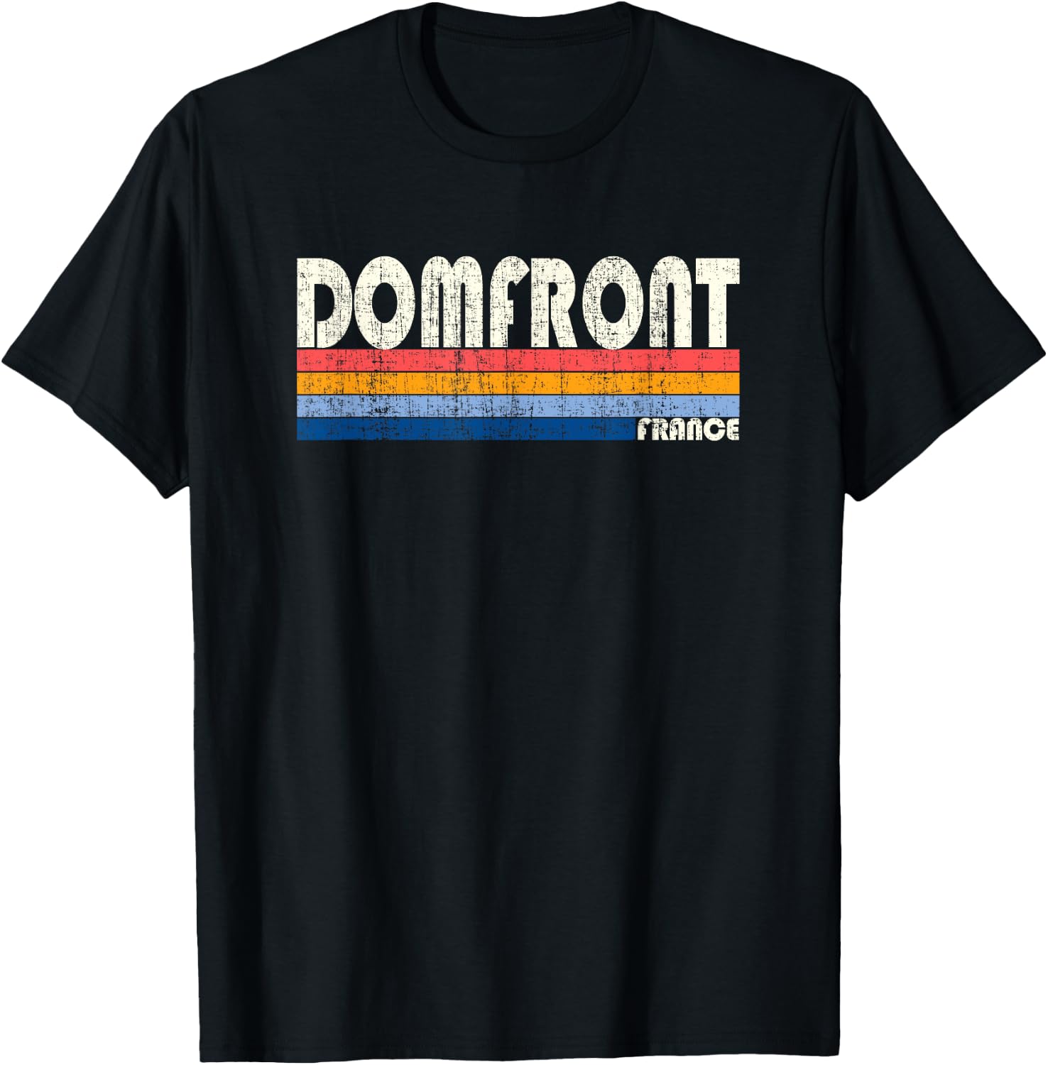 Retro Vintage 70s 80s Style Domfront, France T-Shirt - T-Shirt | Black