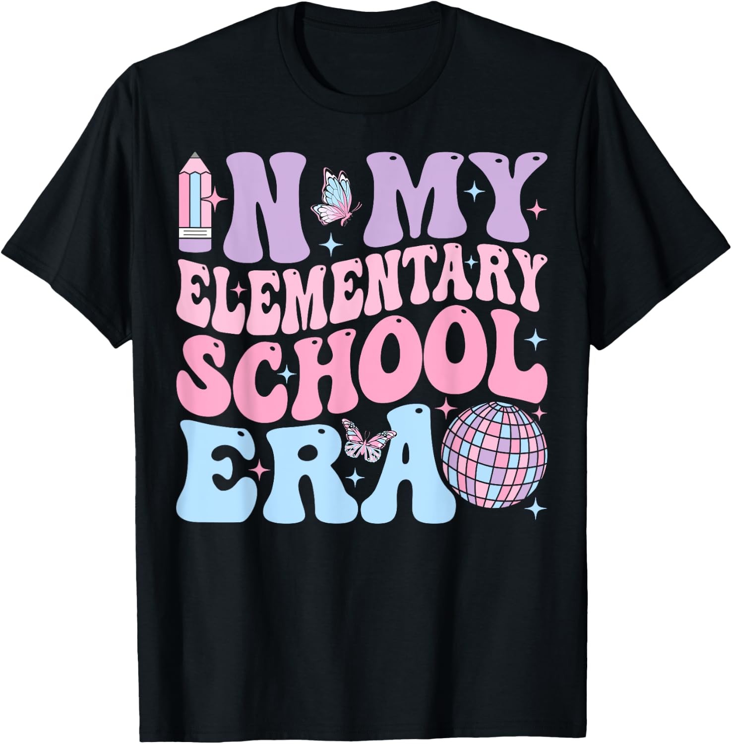 In My Elementary School Era Back To School Elementary School T-Shirt - T-Shirt | Black