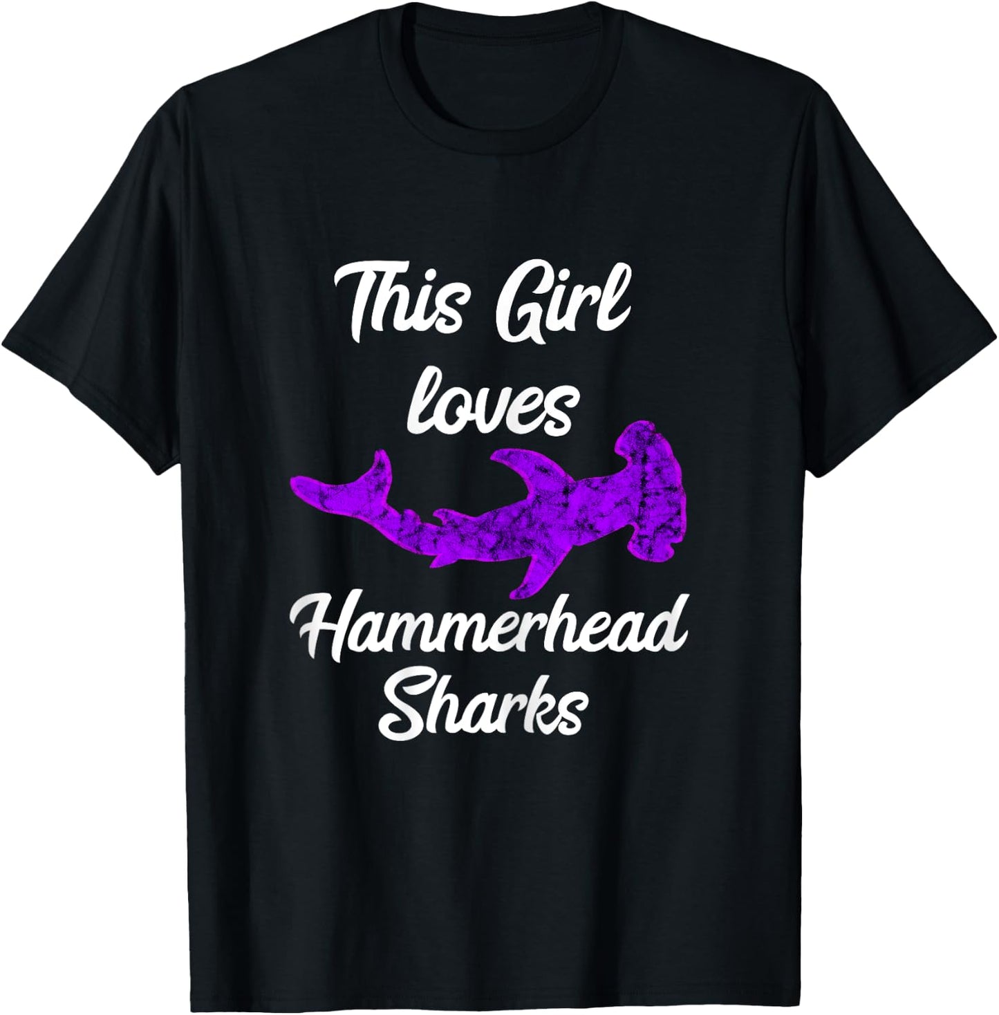 This Girl Loves Hammerhead Shark Sphyrna Ocean Fish T-Shirt - T-Shirt | Black