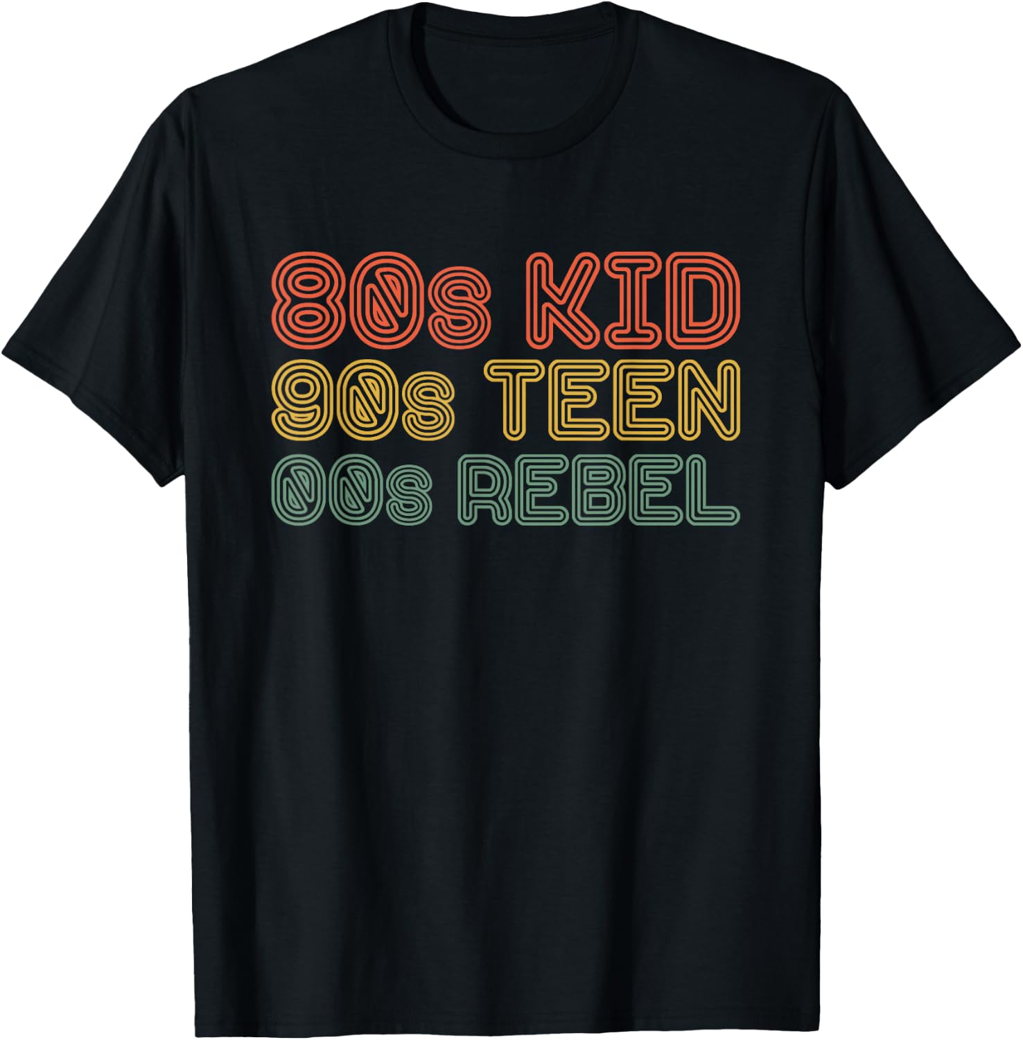 80s Kid 90s Teen 00s Rebel T-Shirt - T-Shirt | Black