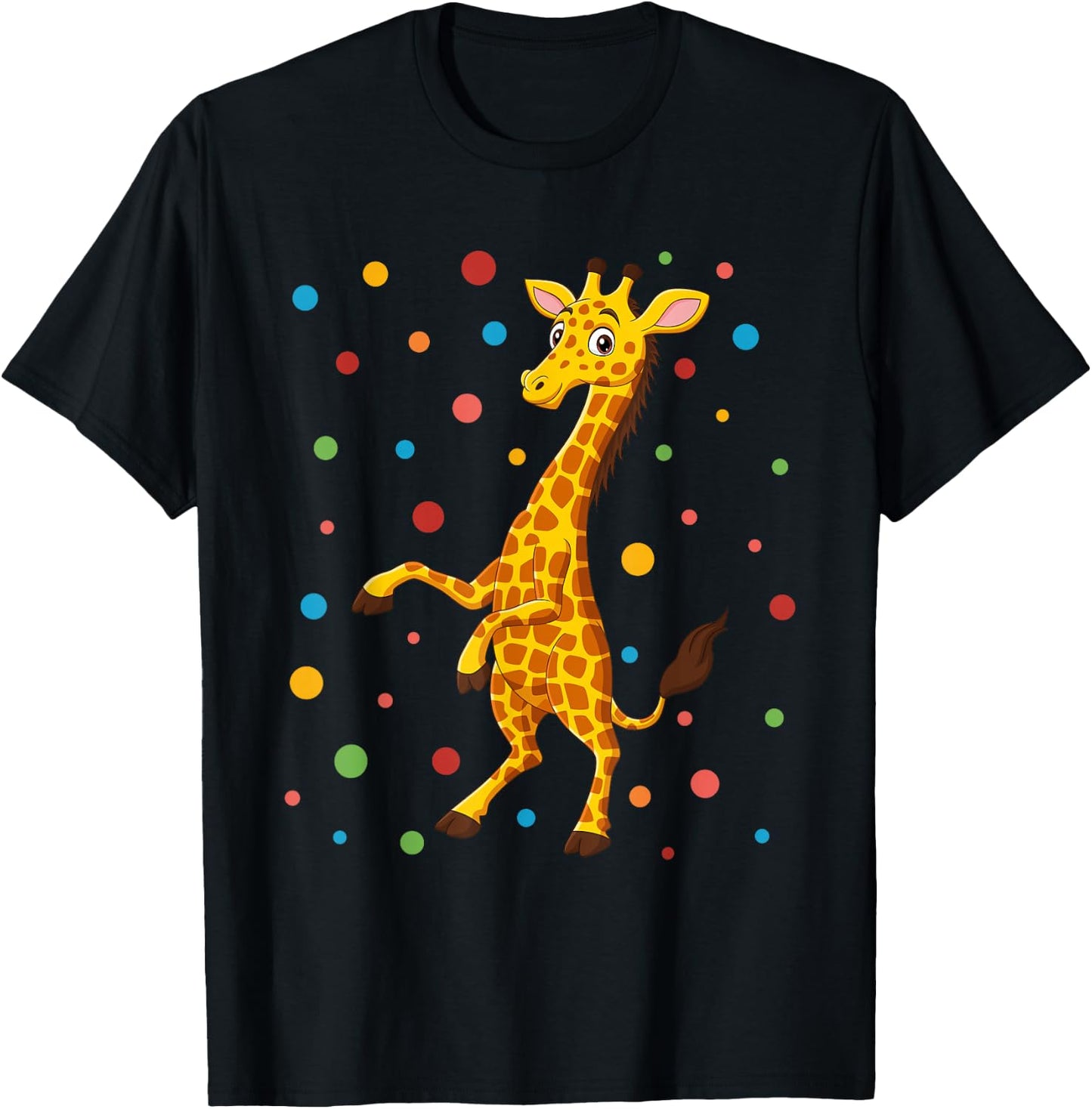 Dot Day Shirt Polka Dots Giraffe Kids Boys Girls Youths T-Shirt - T-Shirt | Black