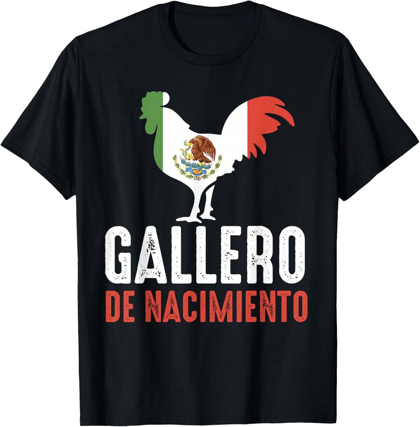 Gallero Mexicano Peleas Gallos Mexican Rooster Dominican T-Shirt - T-Shirt | Black