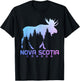 Nova Scotia Canada Vintage Moose Souvenir T-Shirt - T-Shirt | Black
