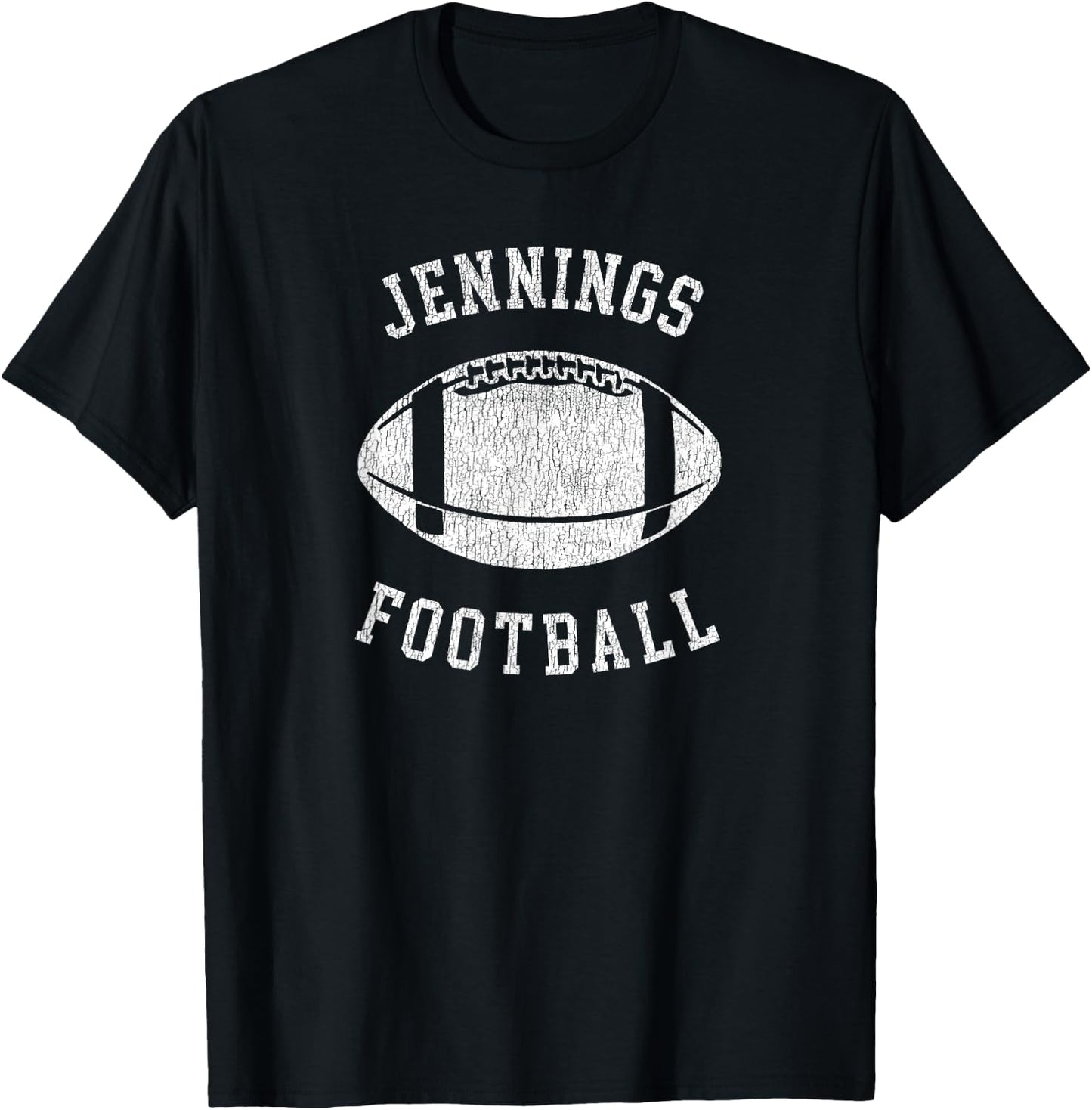 Jennings Football Distressed Vintage 80's Throwback Classic T-Shirt - T-Shirt | Black