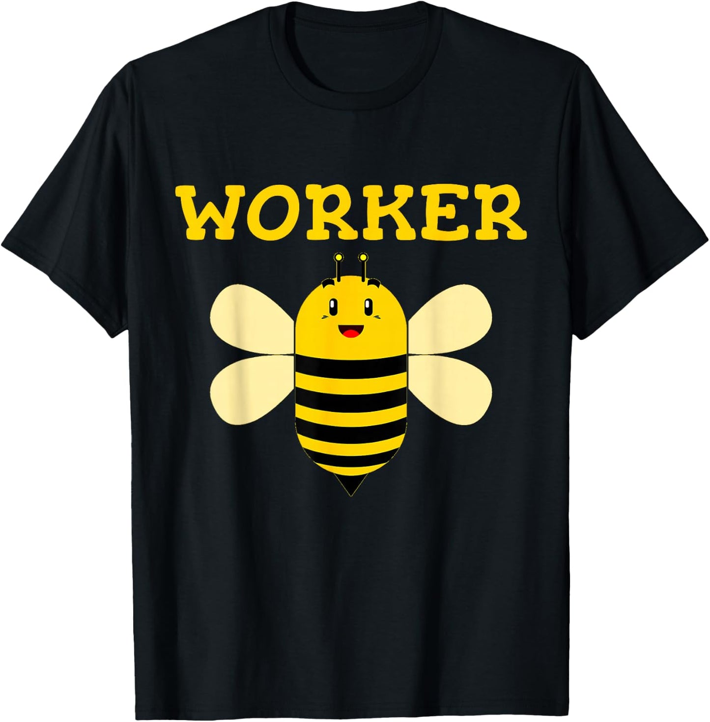 Worker Bee Funny Beekeeping Text Graphic T Shirt T-Shirt - T-Shirt | Black