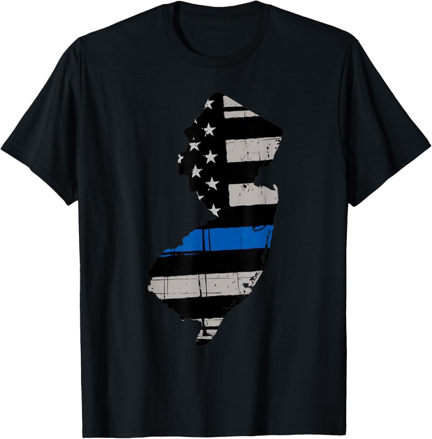 Support Law Enforcement New Jersey NJ State Police T-Shirt - T-Shirt | Black