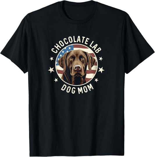 Chocolate Lab Gifts, Chocolate Labrador Retriever Dog Mom T-Shirt - T-Shirt | Black