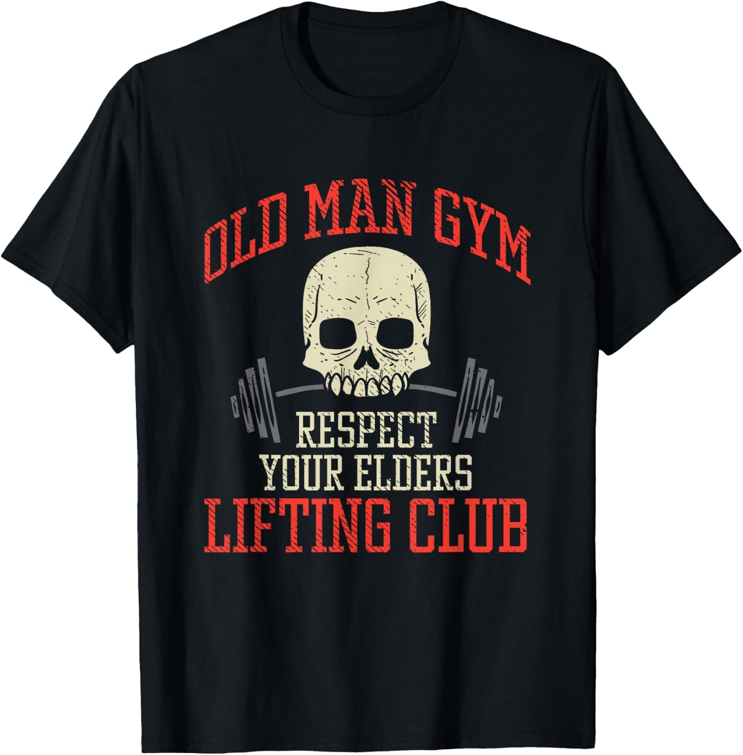 Old Man Gym Fitness Deadlifting Weightlifting Powerlifting T-Shirt - T-Shirt | Black