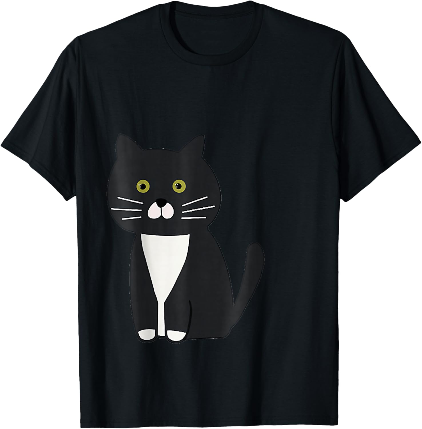 Cute Black and White Tuxedo Cat T-Shirt - T-Shirt | Black