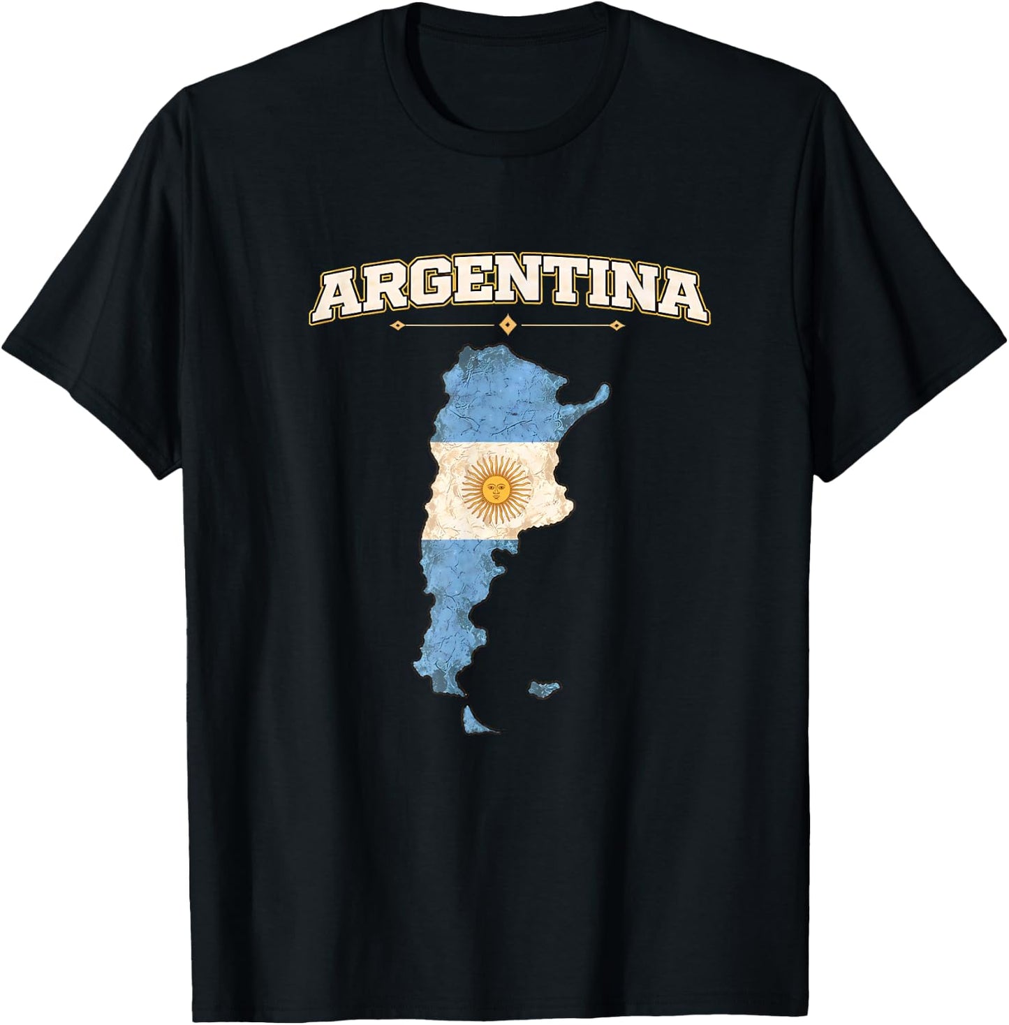 Argentina , Argentina Flag Map Graphic for Argentinian T-Shirt - T-Shirt | Black