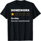 Funny Homework Joke School Humour Meme For Kids Teens T-Shirt - T-Shirt | Black